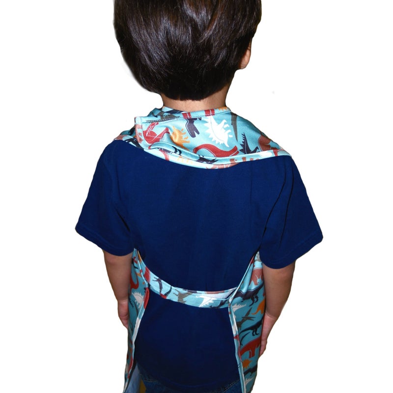 BIB-ON XL, Full-Coverage Bib and Apron Combination for Toddler, Kids Ages 3 and Up. (Dinosaurs) - Image 3